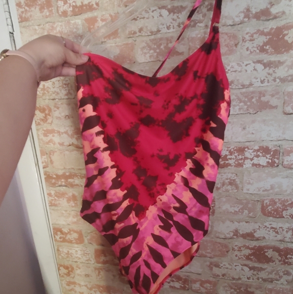 Aerie One Shoulder One Piece Swimsuit tie dye - Picture 7 of 8